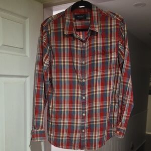Men's Red and Blue Plaid Shirt